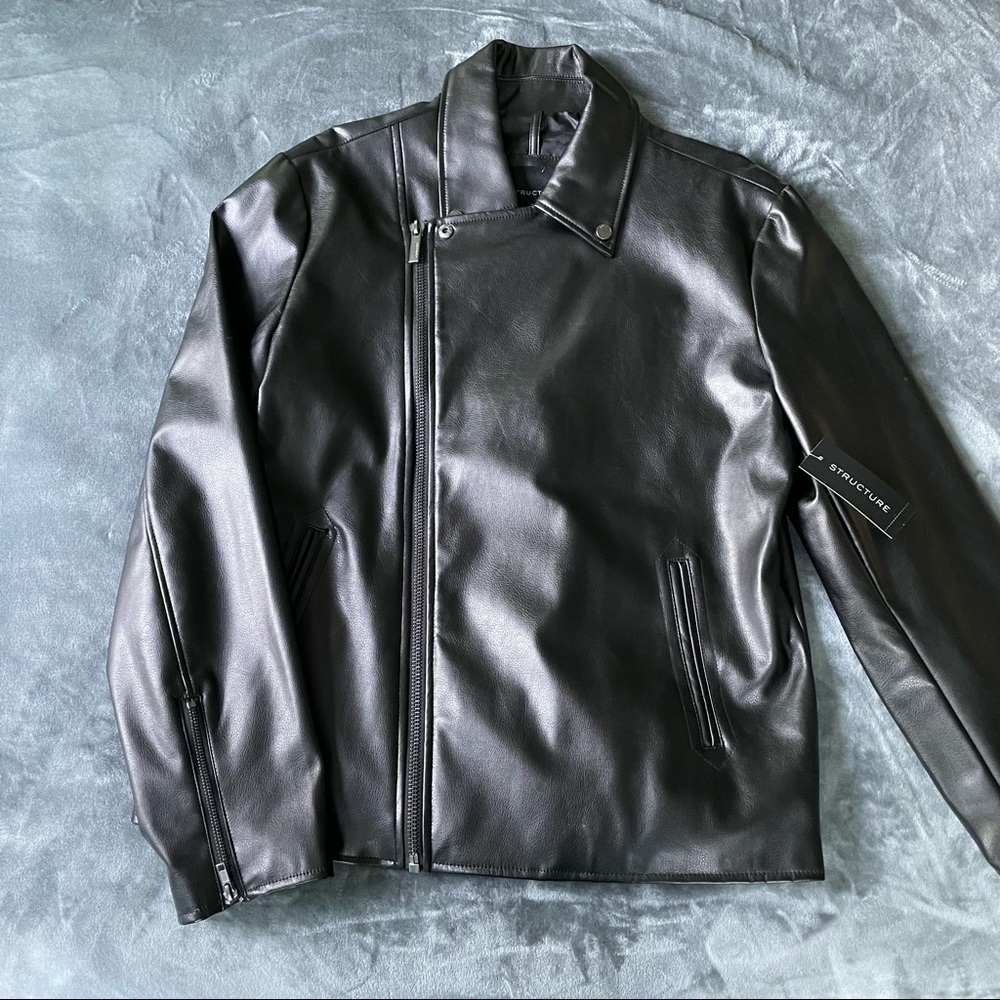 Mens Vegan Faux Leather Jacket (Flaw)